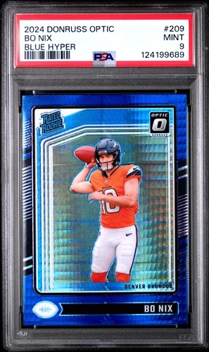 2024 PANINI DONRUSS OPTIC BLUE HYPER #209 BO NIX ROOKIE RC PSA 9