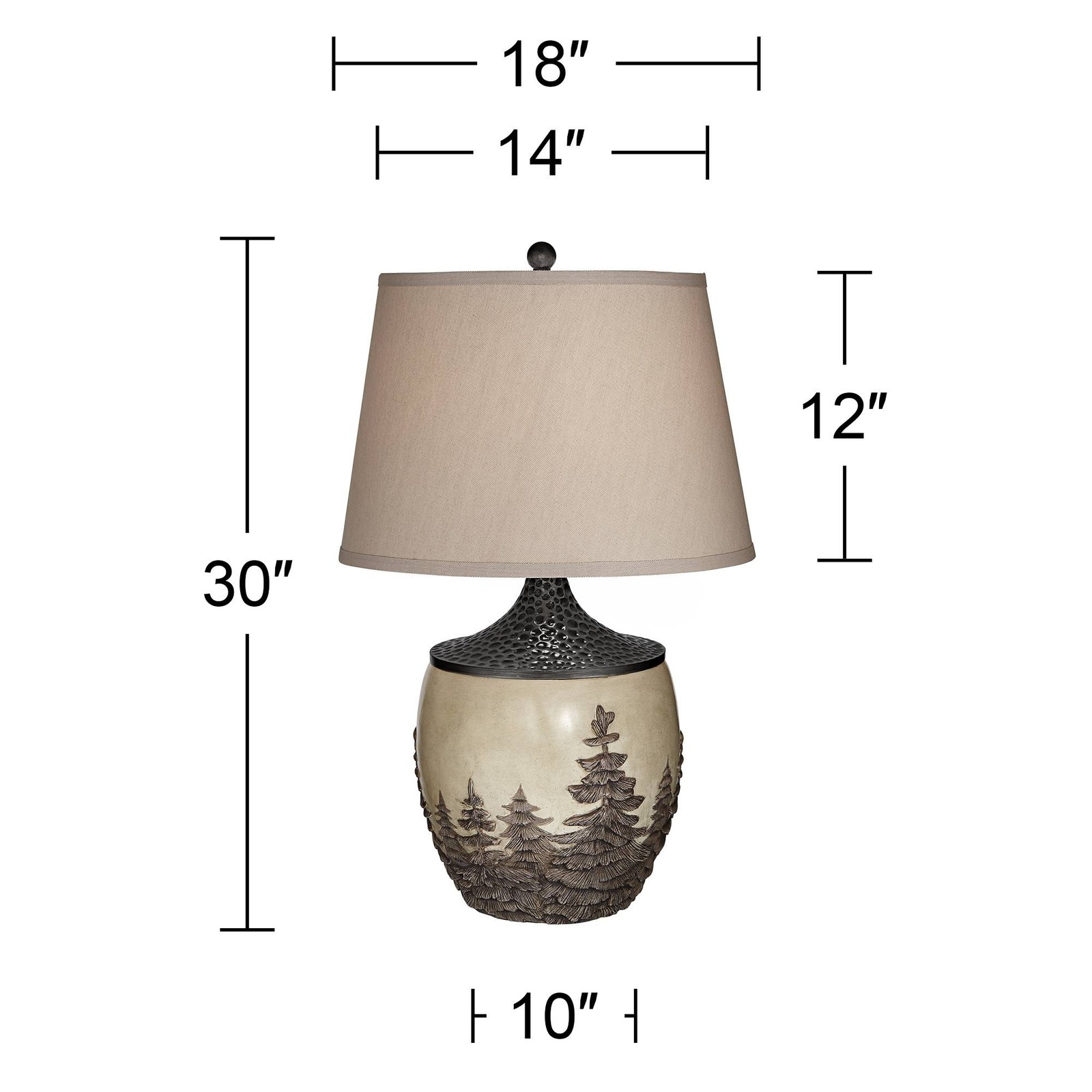 Franklin Iron Works 30" High Great Forest Fir Tree Rustic Table Lamp