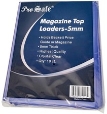 10 Pro Safe 5mm Thick Magazine Toploaders Ultra Clear Pack Beckett Guide Holders