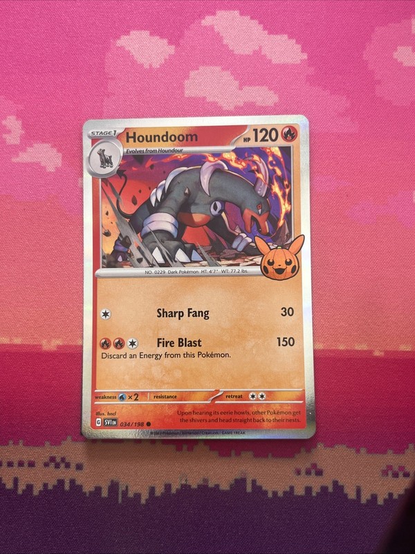 Pokemon Card Houndoom Trick Or Trade Holo 034/198 NM
