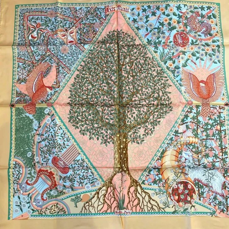 Hermes Axis Mundi Silk Scarf 90cm Tree of Life Animal Motif Made in France
Opens in a new window or