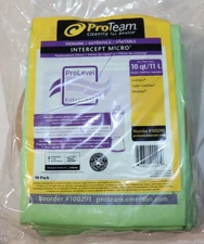10 Pack - ProTeam Gemuine Intercept Micro 10Q / 11L Vacuum Bags, #100291