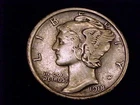1918-D  Mercury Dime, Very Fine Grade.