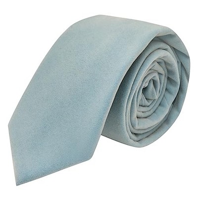 King & Priory Luxury Light Baby Blue Velvet Necktie, Tie 