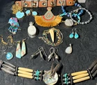 Vintage Southwestern Native American Mixed Jewelry Lot,mostly Costume,some 925