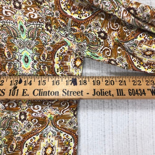 Top donna con bottoni stampa paisley fico e fiori verde marrone manica 3/4 - Foto 6 di 6
