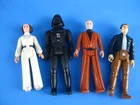 Vtg Star Wars Action Figure Lot 1977 Leia Obi-Wan Kenobi Vader & 1980 Han Solo
