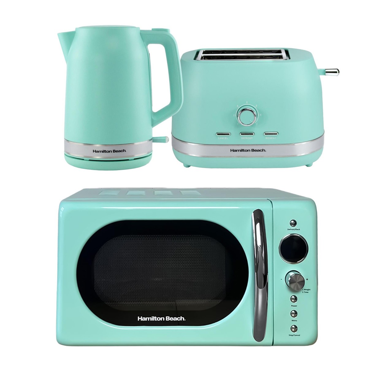 Kettle, Toaster Microwave Set, Ella Collection by Hamilton Beach, Mint