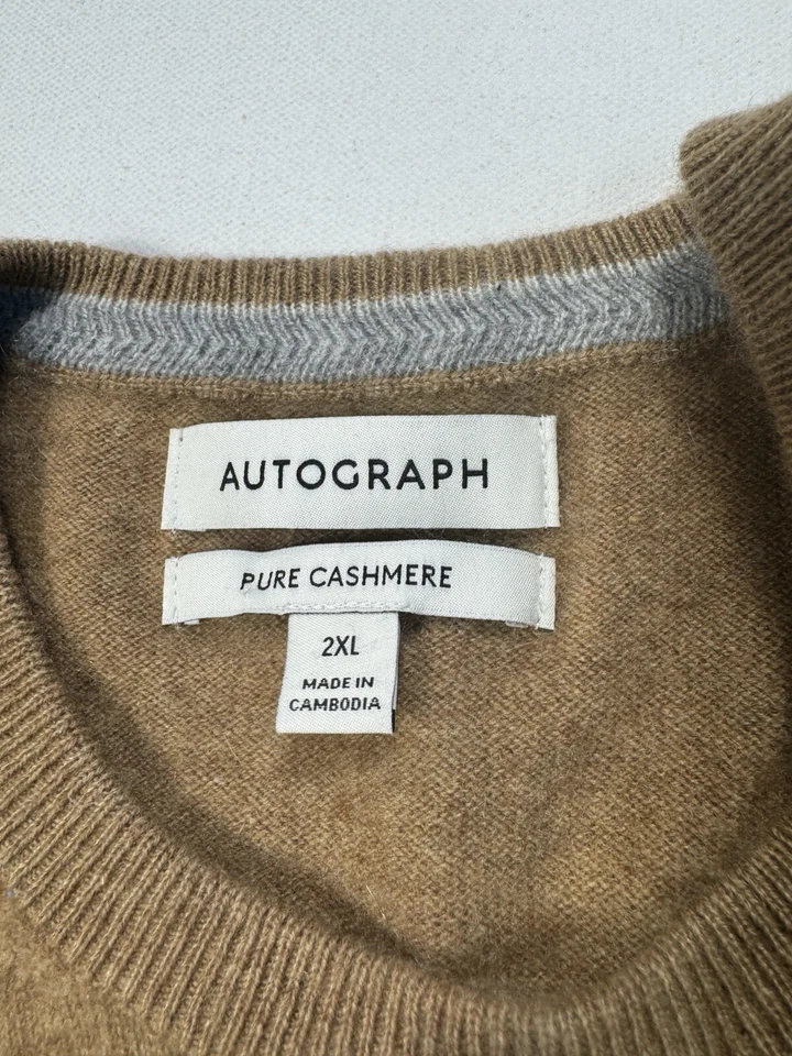 Marks & Spencer автограф мужской 2XL 100% кашемир свитер современный классический повседневный - Изображение 3 из 4