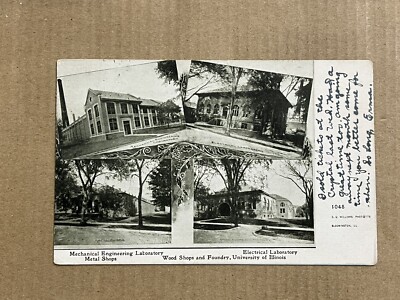 Postcard University Illinois Champaign Wood Shop Foundry Engineering Laboratory