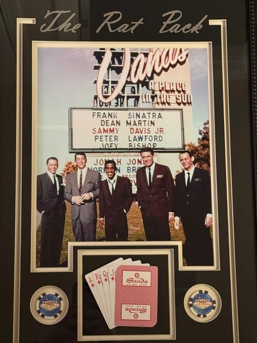 The Rat Pack Sands Casino Las Vegas Laser Engraved Signature Framed Artwork - Picture 2 of 4