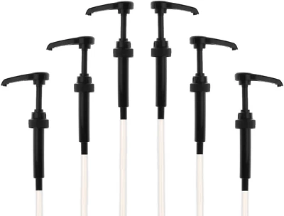 Black Coffee Syrup Pump for 750 ml Bottles (Pack of 6) Fits Torani and more