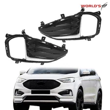 Front Bumper Fog Light Lamp Cover Chrome Trim Bezel Fit For Ford Edge 2019-2022