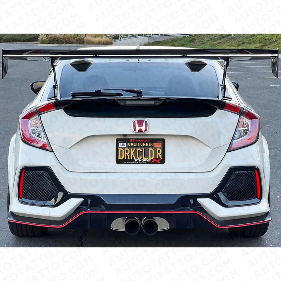 2x Cubierta de marco de matrícula 3D delantera trasera Honda Power of Dreams tipo R decorar Foto 4 de 4