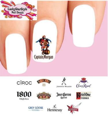 Waterslide Alcoholic Nail Decals Set of 48 - Alcohol Spirits Liquor Assorted #2