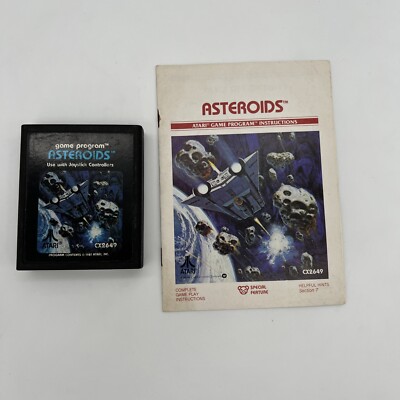Asteroids (Atari 2600, 1981) Authentic Vintage Video Game Cartridge W/ Manual