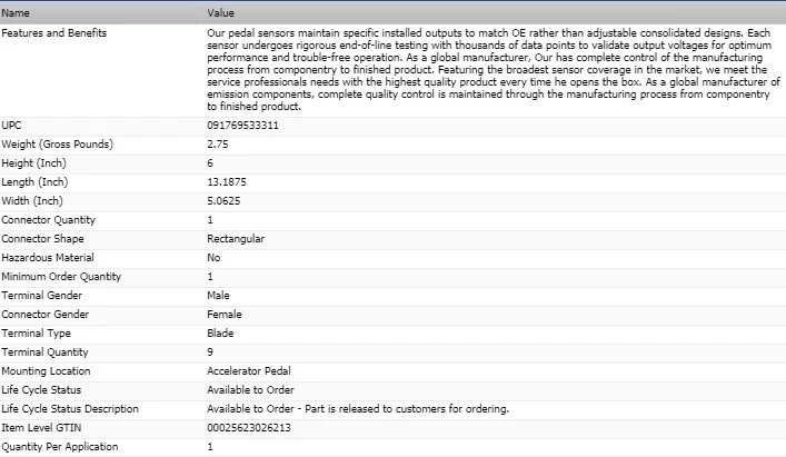 Sensor de pedal acelerador estándar para Chevrolet Suburban 1500 1996-1998 Foto 4 de 4