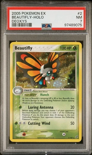 2005 Pokémon EX Deoxys 2 Beautifly Holo PSA 7 NM