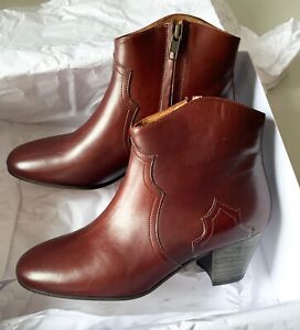 cognac leather ankle booties