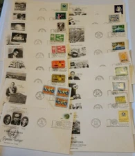 Lot of 30 First Day of Issue Postage Stamps 1960s