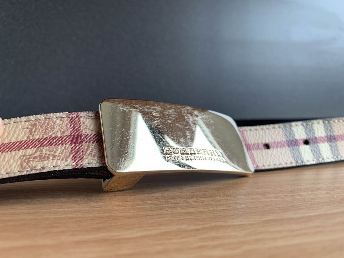 Authentic Burberry Haymarket Unisex Belt, Size 40 | eBay