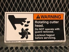 CLARION SAFETY ~ ROTATING CUTTER HEAD ~ 2.5" X 5.5" Label Sticker