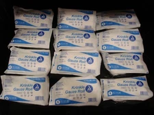 Lot of 12 Dynarex Krinkle Gauze Roll Sterile Bandage First Aid 4.5'' x 4.1y