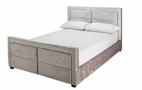 Kourtney Velvet Kingsize Bed Frame Silver Luxurious and Comfortable Bed