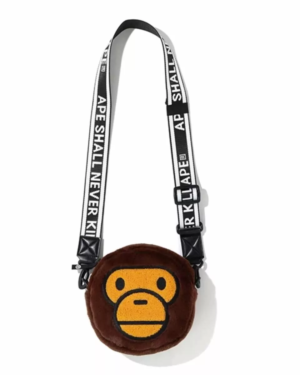 New A Bathing Ape BABY MILO Face FUR SHOULDER BAG BAPE Kids Japan