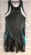 Profile Design Women's Gray Quarter Zip Triathlon Speedsuit Large NWTS!