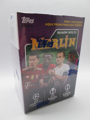 2021 22 Topps Merlin Soccer Blaster Box AQUA PRISM Superfractor AUTO