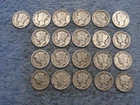 21 SILVER MERCURY DIMES WITH DATES lot 303