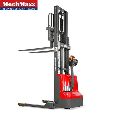 MechMaxx 2640lbs Lithium-ion Electric Straddle Stacker, 98'' Lift, F26-98S
