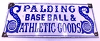 Vintage Spalding Baseball & Athletic Goods Porcelain 10" sign