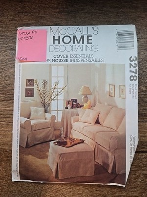 Vtg UNCUT MCCALL'S HOME 3278 COVER ESSENTIALS 5 DESIGNS 2001