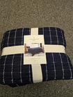 @= Threshold Crinkle Yarn Dyed Quilt King Machine Washable Dark Blue NEW