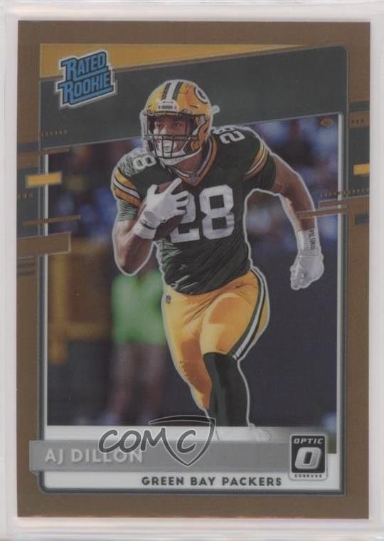 2020 Panini Donruss Optic Rated Rookies Bronze Prizm AJ Dillon Rookie RC 1ut