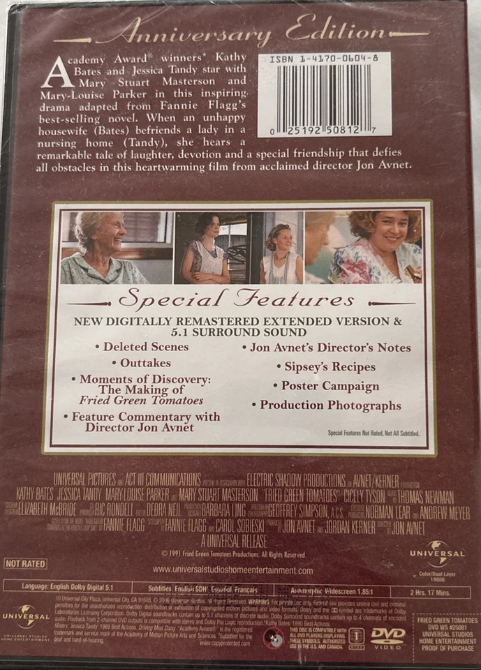 Fried Green Tomatoes (DVD, 1991) - Image 2 of 2