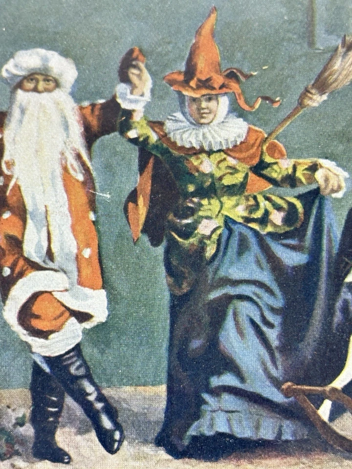Vintage Natal Reliance Impressão em Moldura Papai Noel Conto de Fadas Máscara Halloween - Imagem 4 de 4