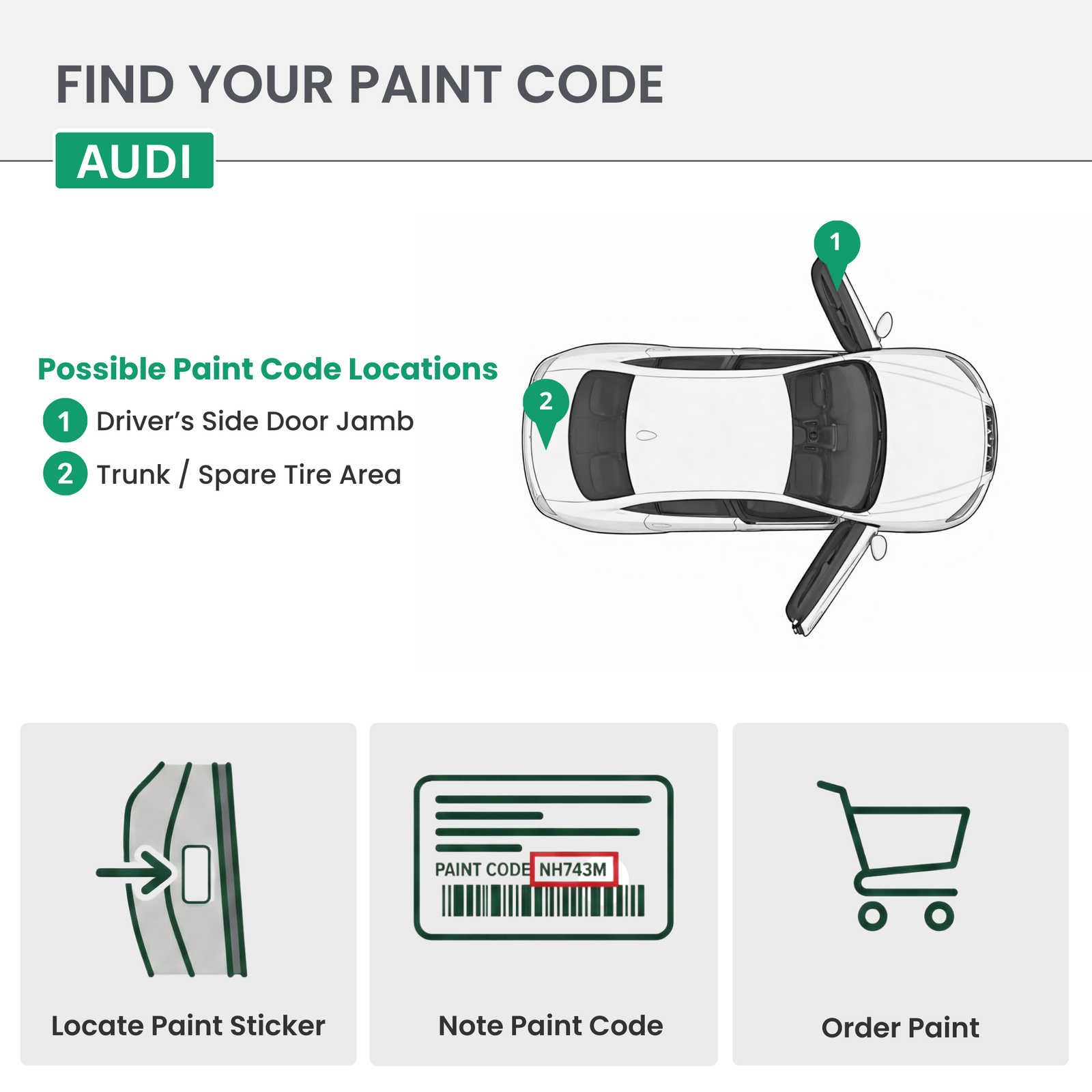 Chanpan Color AUDI LY1S Champagne Metallic Exact OEM Color Match Automotive Touch Up ...
