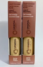 Mineral Fusion Liquid Concealer Light Neutral 0.24oz Each Full Size New 2 Pack