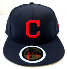 Cleveland Indians MLB NE Youth AC Road 2017 Fitted Hat~Dark Navy