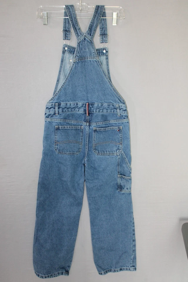 Винтажный женский комбинезон Tommy Hilfiger размер 12 джинсовый нагрудник логотип 2000-е Y2K - Изображение 2 из 4