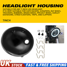7" Motorcycle LED Headlamp Housing Bucket For Custom Cafe Racer Retro Bike New