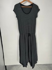 Lauren Ralph Lauren Dress Womens Large Black Striped Handkerchief Hem Midi