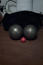 2 bocce da gioco + boccino vintage metallo pesante anni 70 con custodia  leggi