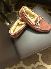 UGG Dakota Women's Brown Suede Shearling Lined Moccasin Slippers US 7