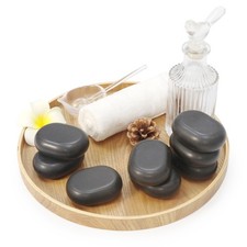 Master Massage Large Flat Ovular Basalt Stone Massage 8piece Pack 3x2.2x1.1"