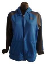 Adidas Youth Blue  Black Colorblock Full-Zip Hoodie - Size L 14/16 - JC415