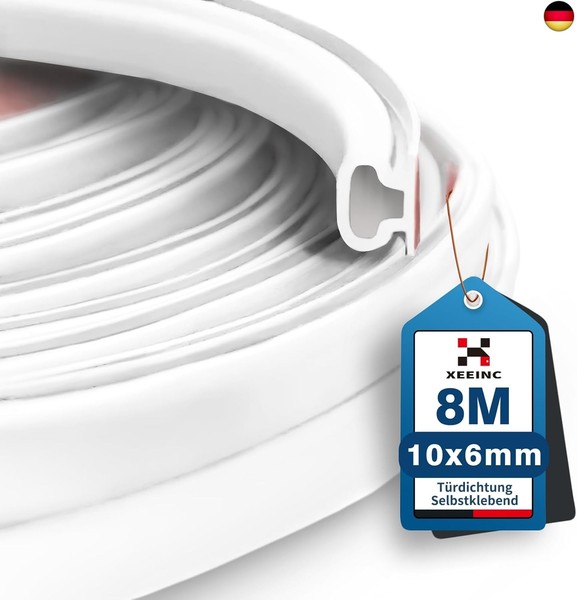 8M TüRdichtung Dichtungsband Selbstklebend, 10Mm(B) X 6Mm(D) HaustüR TüR Di-image